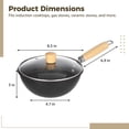 thumbnail image 4 of Small Wok Pan with Lid, 8" Non-stick Mini Frying Pan, Compact Coating-less Cast Iron Skillet with Wooden Handle for Induction, Gas, Ceramic Stove, 4 of 5