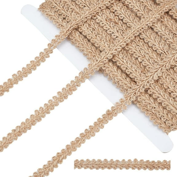 1set 22 Yard Burlap Ribbon Burlywood Lace Craft Ribbon 11mm(3/8 Inch) Rustic Woven Braid Trim Jute Ribbons for DIY Crafts Costume Slipcover Curtain Clothing Sofa Home Decor