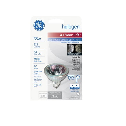 GE 23253 Halogen Floodlight Bulb, 35 Watts, 12 Volts