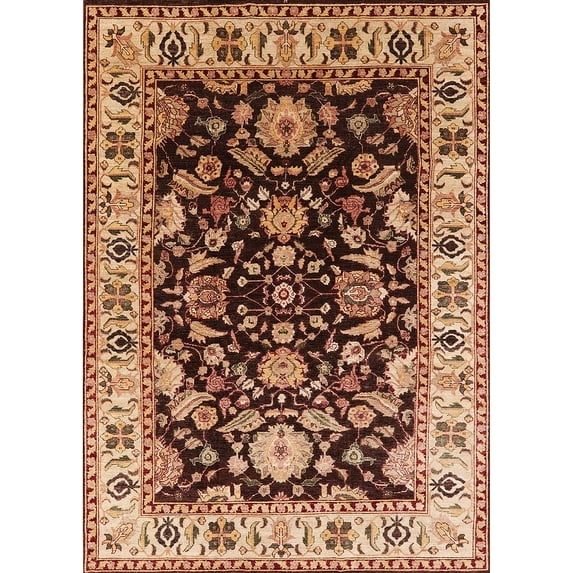 Ahgly Company Indoor Rectangle Mid-Century Modern Yellow Orange or Orange Yellow Orange Oriental Area Rugs, 2' x 3'