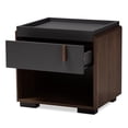 thumbnail image 2 of Bowery Hill Two-tone 1-Drawer Wood Nightstand in Gray and Walnut, 2 of 8