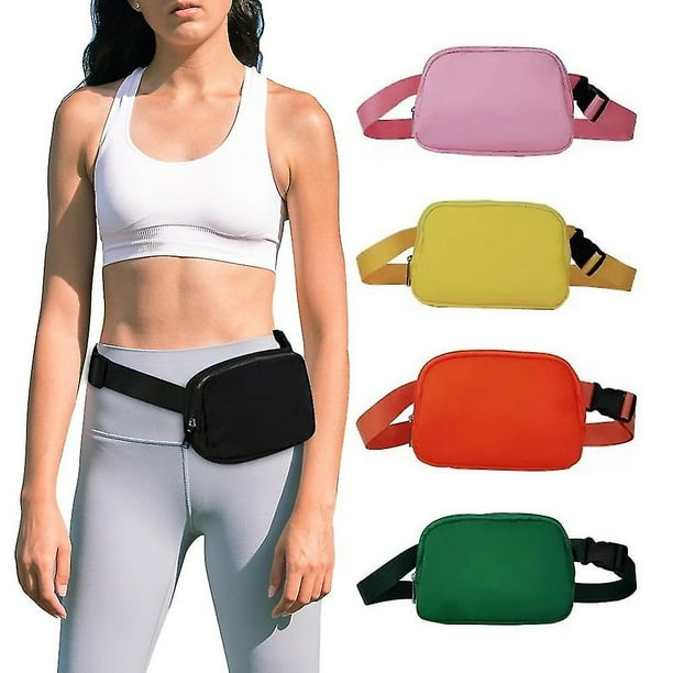 Dark red Mini riñoneras para hombre y mujer, riñoneras con correas ajustables, adecuadas para viajes, ejercicio, correr y senderismo