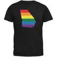 thumbnail image 1 of Georgia T-Shirt Adulte Noir Arc-en-Ciel Fierté Gay LGBT, 1 of 1