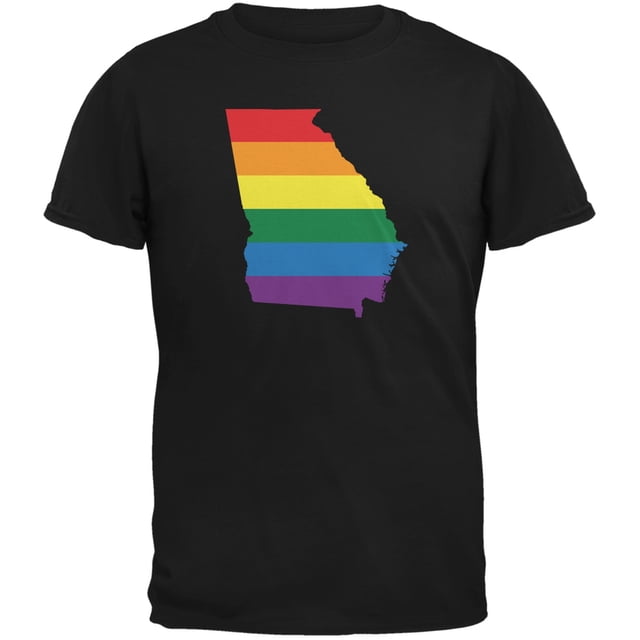 Georgia T-Shirt Adulte Noir Arc-en-Ciel Fierté Gay LGBT
