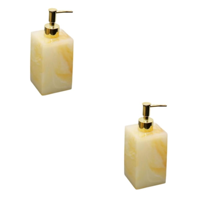 kurtrusly Practical Pump Bottle Shampoo Dispenser for Home Kitchen Yellow 500ml 2Set