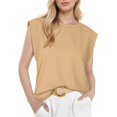 thumbnail image 1 of Camiseta Sin Mangas Informal de Verano para Mujer Color Albaricoque S, 1 of 4
