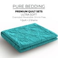 thumbnail image 6 of Quilt Set Full/Queen Size Aqua - Oversized Bedspread - Soft Microfiber Coverlet for All Season - Includes 1 Quilt and 2 Shams, Ocean Star Pattern, 6 of 7