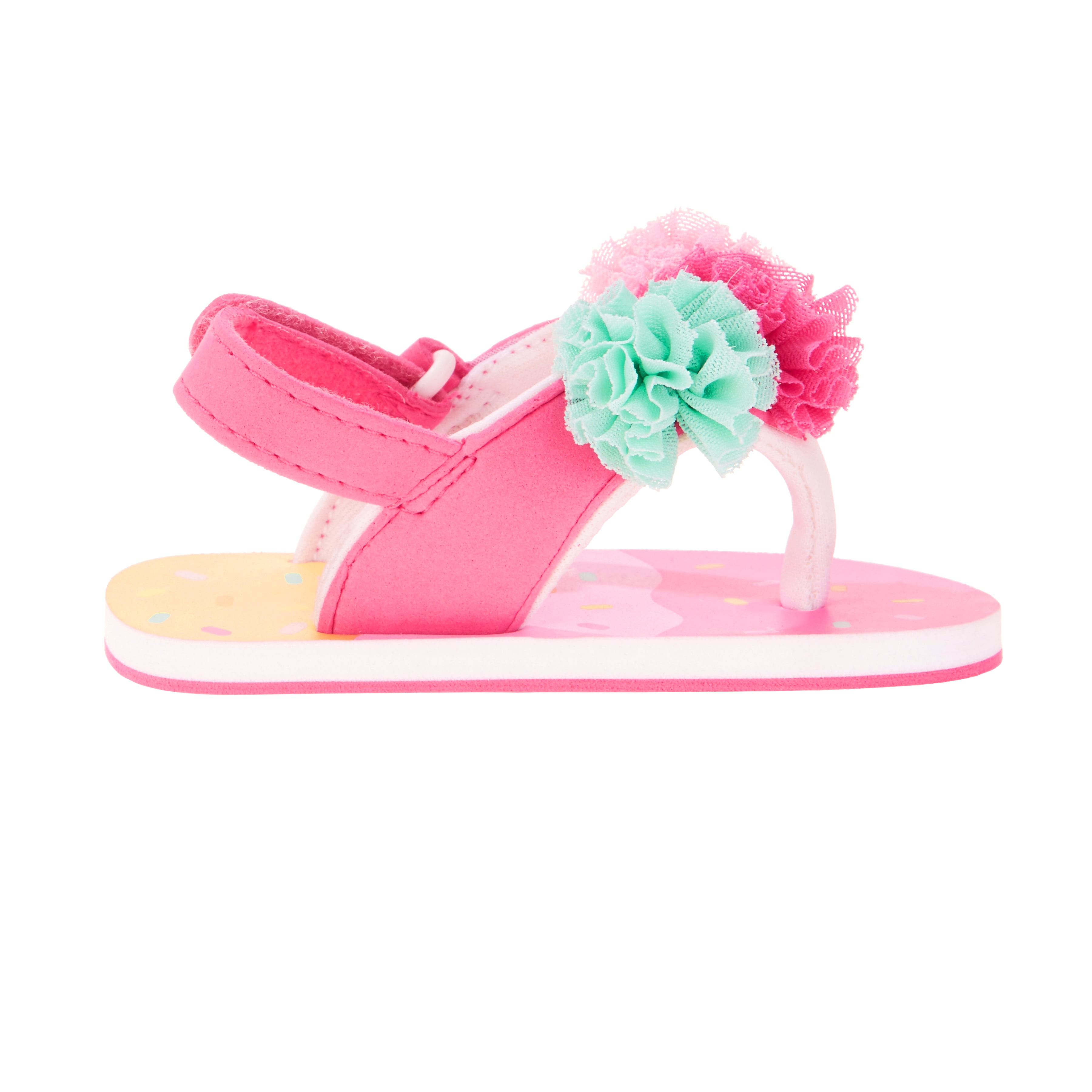 Baby Girls' EVA Tulle Pom Poms Flip Flop - Walmart.com