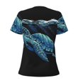 thumbnail image 4 of Naloa Ocean Turtle Print T-Shirts Short Sleeve V Neck Tees for Women Fashion Tops Trendy Lightweight Soft Casual Summer Outfits Clothes, 4 of 5