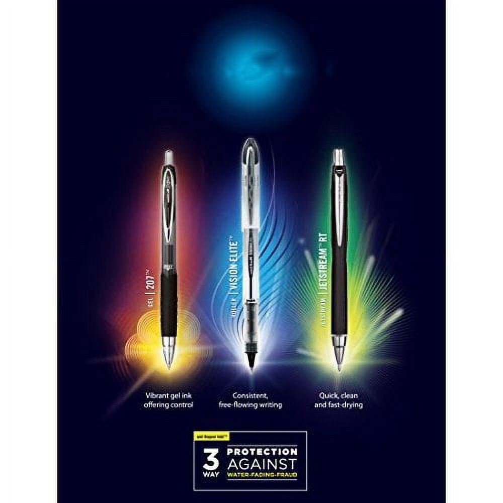 Uni-Ball 1790895 Signo 207 Retractable Gel Pen, Bold Point, Black Ink, 12-Count