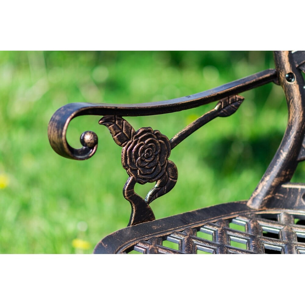 Garden Bench Bronze Colour - Lattice Design 42.5 Inch Long
