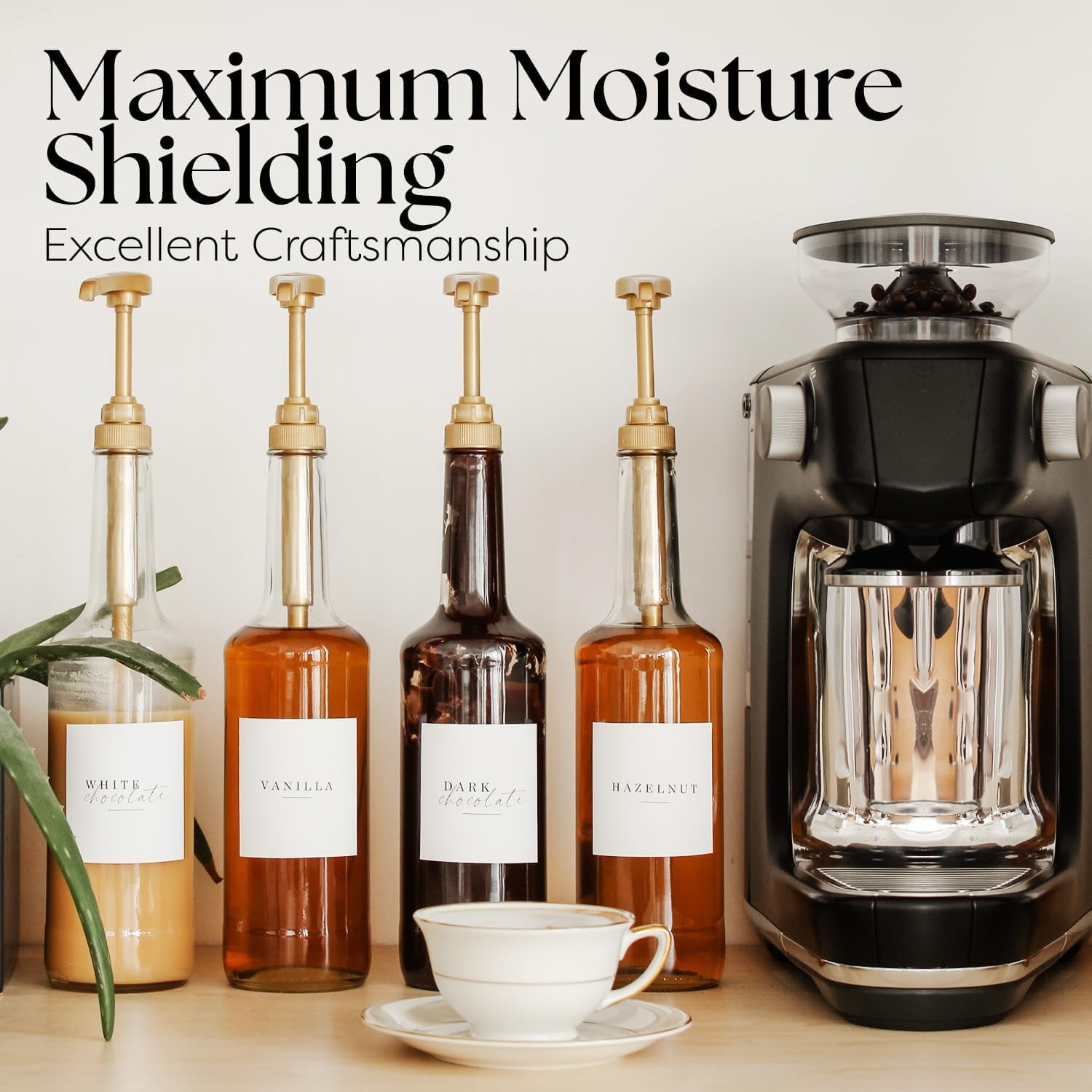 Fresh Finest Coffee Syrup Pump Dispenser for Most 25.4 Oz/750 ml Syrup Bottle Types