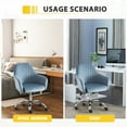 thumbnail image 6 of Velvet Swivel Office Chair Upholstered Home Office Desk Chair, Ergonomic Adjustable Accent Chair,Light Blue, 6 of 6