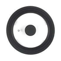 Universal Lids Fits 7 to 12-Inch Cookware, Silicone Replacement Pan Lid, Glass Top Covers for Skillets, Pots, Frying Pans, Cast Iron, CrockPotStyle 2-Style 2