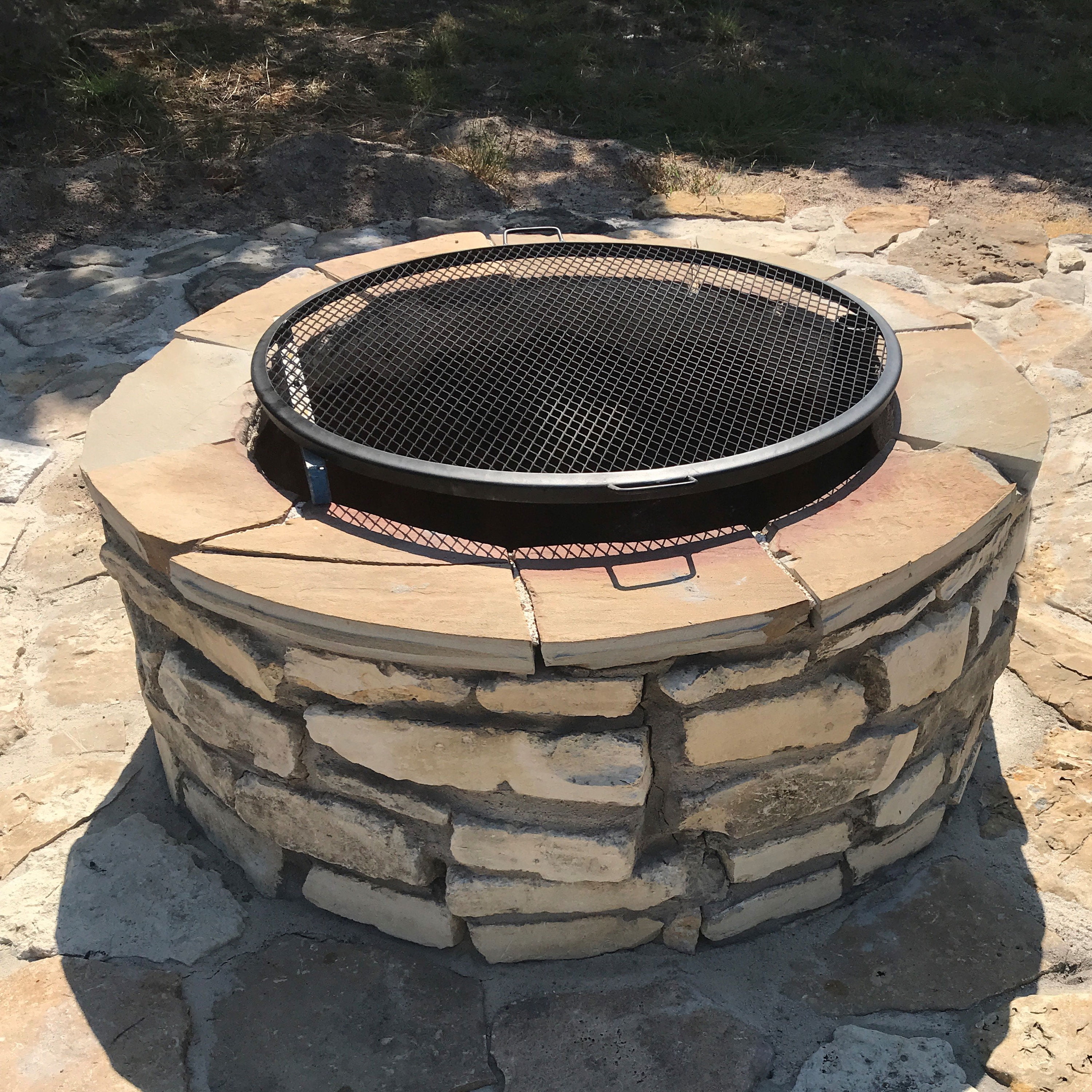 Outdoor Fire Pit Grill Accessory, 36 Inch Round Grate For Outdoor Fire Pits