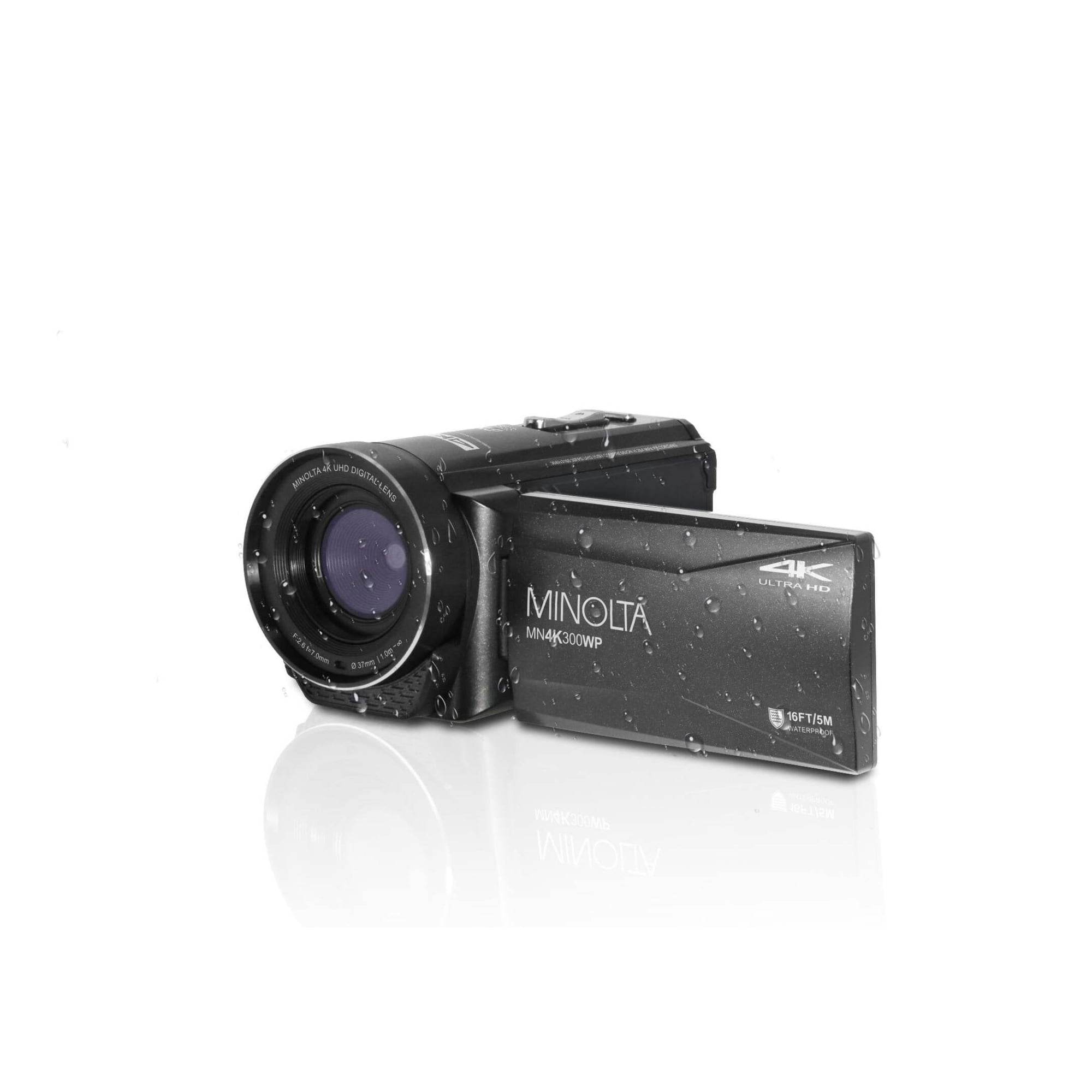 Minolta MN4K300WP-BK MN4K300WP 4K Ultra HD 56 MP Waterproof Camcorder - Black
