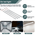 thumbnail image 5 of 12V Interior LED Light Bar 48 LEDs Strip Lights with Switch and Magnets 6500K White Light for Car Van RV with US Plug, 5 of 10