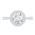 thumbnail image 5 of Rosec Jewels - Lab Created Diamond Engagement Ring - Designer Floral Halo Ring - EF-VS Quality, 10K White Gold, US 10.50, 5 of 9