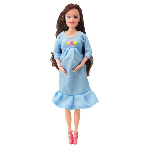Puntoco muñeca embarazada de 11,5 pulgadas de plástico ABS, juguete para madre embarazada con muñeca, muñeca embarazada con un bebé en su barriga para regalo de niños