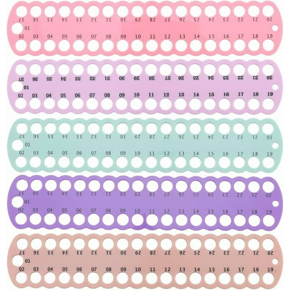 5PCS 5 Colors Embroidery Floss Organizer Plastic Stitch Thread Holder Board Storage Tool 37 Positions Holes Needlework Plate