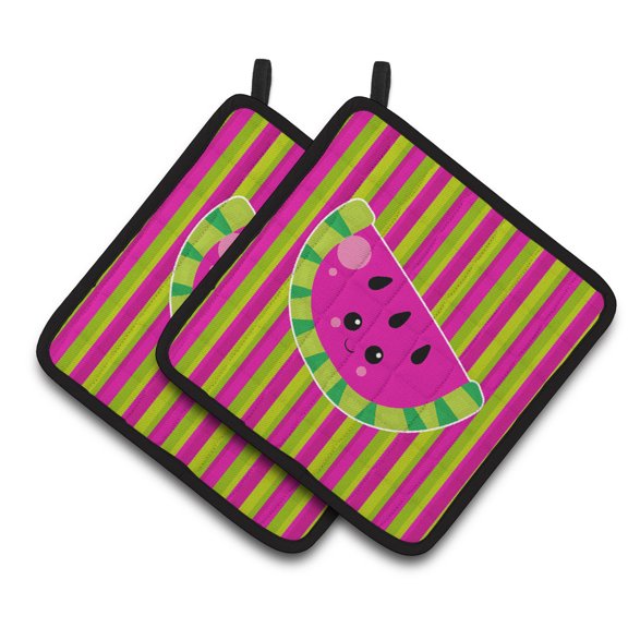 Caroline's Treasures Watermelon Face Pair of Pot Holders