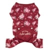 Vibrant Life Dog Clothes, Red Floral Print Pajama, for Dogs, Size Large