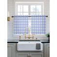thumbnail image 2 of Blue Gingham Tier Curtains 36 Inch Length,Sheer Curtains for Bedroom Living Room Window Farmhouse Buffalo Plaid Checkeredv Rod Pocket Drapes Kitchen Curtains Small Half Window 27.5"x36" 2 Panels, 2 of 7