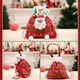 thumbnail image 2 of Ounissouiy Bolsas de Navidad con cordón, soporte para dulces con asa, Navidad, Papá Noel, muñeco de nieve, bolso de mano, decoración de Kits de decoración para fiestas Rojo/Papá Noel, 2 of 6