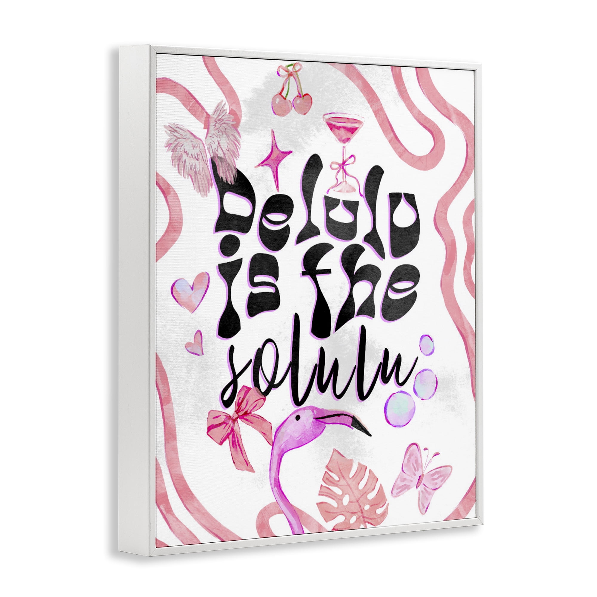 Stupell Industries Delulu Is The Solulu White Framed Giclee Art, design by Ziwei Li
