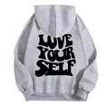 thumbnail image 5 of Womens Hoodie Long Sleeve Hoodie Pullovers for Women Oversized Sweatshirt for Women Grey Crewneck Fall Outfits Women Trending Clothes, 5 of 5