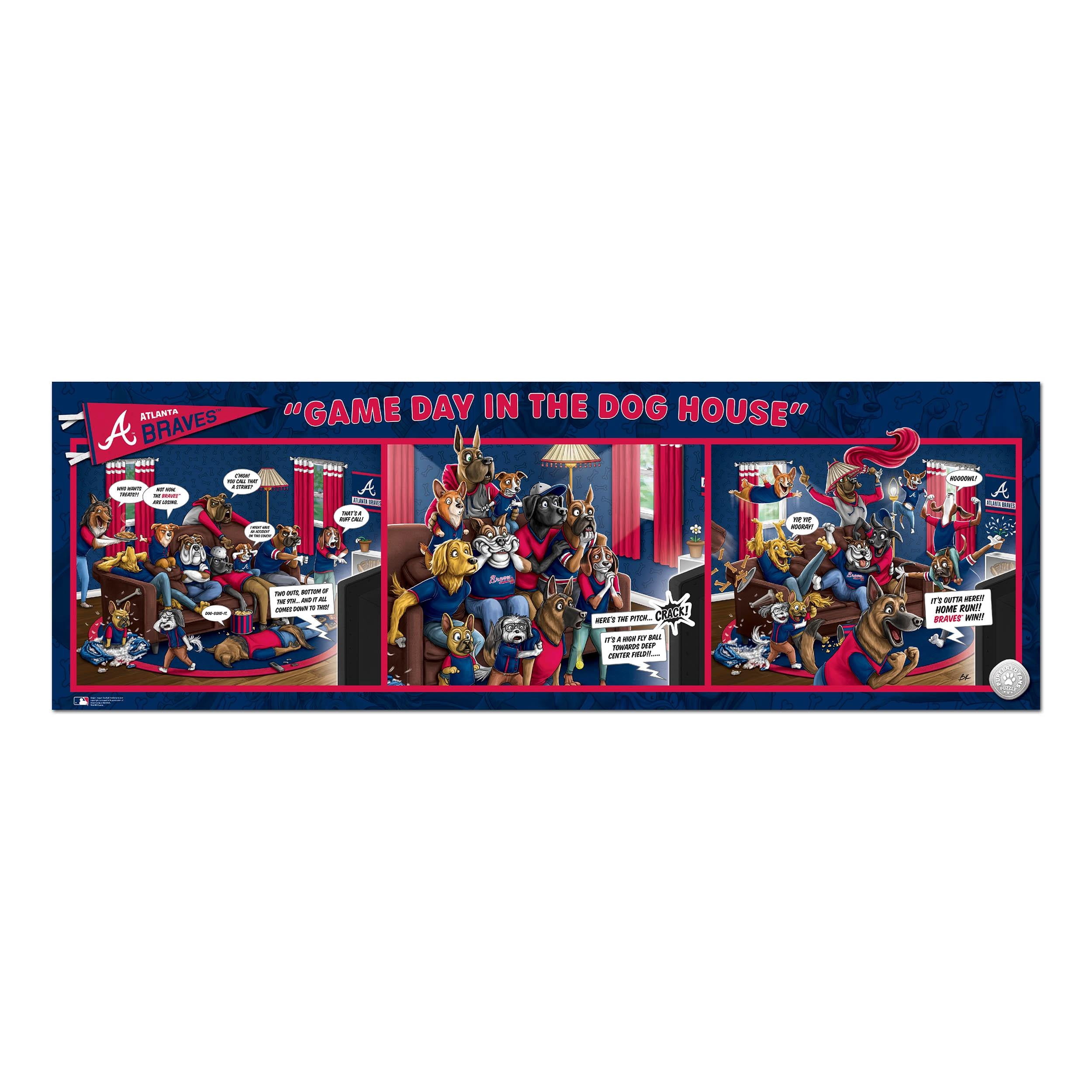 YouTheFan MLB Atlanta Braves Purebred Fans Gameday in the Dog House 1000PC Puzzle