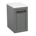 thumbnail image 4 of Modern Wall-Mounted Bathroom Vanity with Washbasin | Palm Beach Gray Matte Collection with Side Vanity Cabinet | Non-Toxic Fire-Resistant MDF-42" (30+12)-Omega Collection R-line 40", 4 of 4