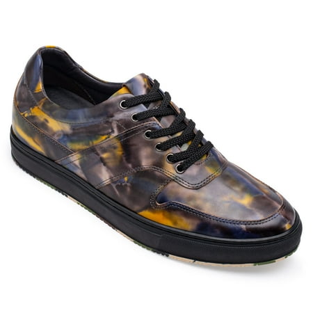 

CMR CHAMARIPA Hidden Heel Shoes Mens - Dazzling Brown Height Increasing Shoes That Make Men Taller 6CM / 2.36 Inches