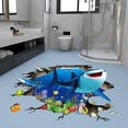 thumbnail image 1 of Adhesivos de pared 3D con dibujos animados de tiburones marinos, 60 x 90 cm, PVC, 1 of 2
