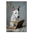 thumbnail image 3 of Hudo Miniature Bull Terrier Dog read Book Painting Wall Art, Cute dog Headphones - Funny Dog Canvas Poster for Kids' Room Decor Ready to Hang, 3 of 5