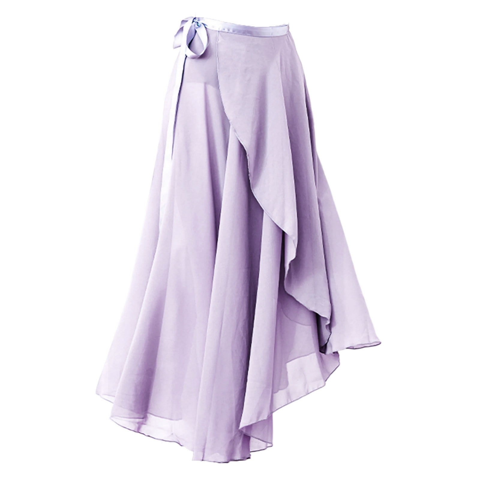 Dance Skirt with Adjustable Waist Tie Gymnastic Ballet Long Scarf