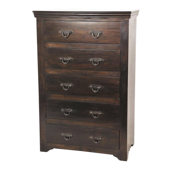 Durango 5-Drawer Chest on Acacia Solid Wood in Espresso Finish