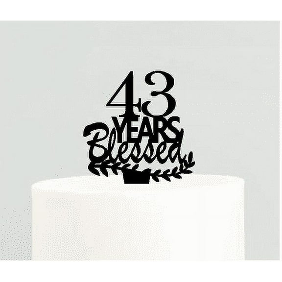 43rd Birthday / Anniversary Blessed Years Cake Decoration Topper