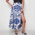 thumbnail image 6 of Juesizh Maxi Skirts for Women Plus Size Floral Print Boho Long Skirt Elegant Casual Pockets High Waist Ruffle Skirts, S-3XL, 6 of 9
