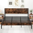thumbnail image 6 of Infans King Bed Frame with Tall Industrial Headboard Heavy-Duty Metal Slats Support, 6 of 7