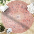thumbnail image 5 of GLN Rugs Camelot - Indoor, Machine Washable Area Rug 5'3" Round Pink/Coral Home Carpet, 5 of 8