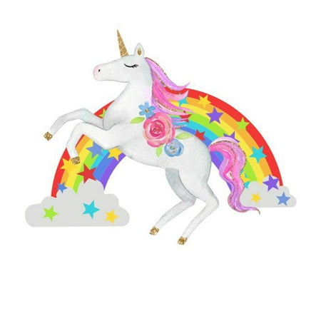 KABOER  1 PCS Rainbow Star Unicorn Wall Sticker Children Room Girl Bedroom Sticker (Best Girl Wallpaper Hd)