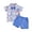 A01 Sky Blue, variant on Toddler Boys Short Set Independence Day 4th Of July Prints T Shirt Tops Shorts Child Kids Gentleman Outfits