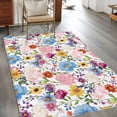 thumbnail image 2 of Botanical Floral Area Rugs 3x5 ft Nature Flower Wild Flower Boho Plant Leaves Washable Rug Non Slip Indoor Carpet Absorbent Floor Mat for Living Room Bedroom Dining Room, 2 of 9