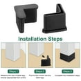 thumbnail image 5 of Uxcell 4Pack 1" x 1" Angle Iron Foot Pad L Shaped Plastic Leg Cap Protector, Black, 5 of 6