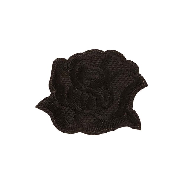 Billuyoard Parches de hierro para reparación de chaqueta impermeable, juego de herramientas de parche de rosa blanca, suministros de emergencia para Tela de costura y artesanía Negro/S Billuyoard HA060774-01