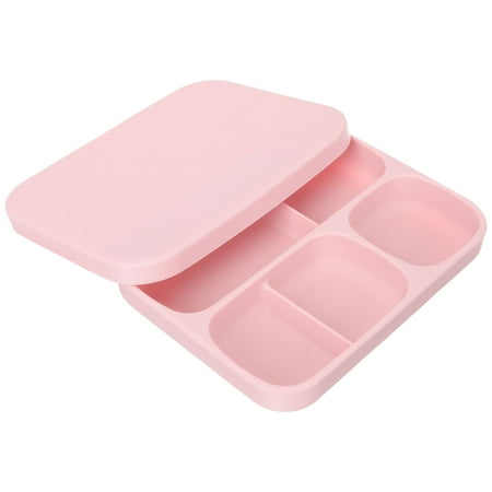 

Bestonzon Food Plate Toddler Food Divider Tray Silicone Snack Fruit Serving Plate with Lid