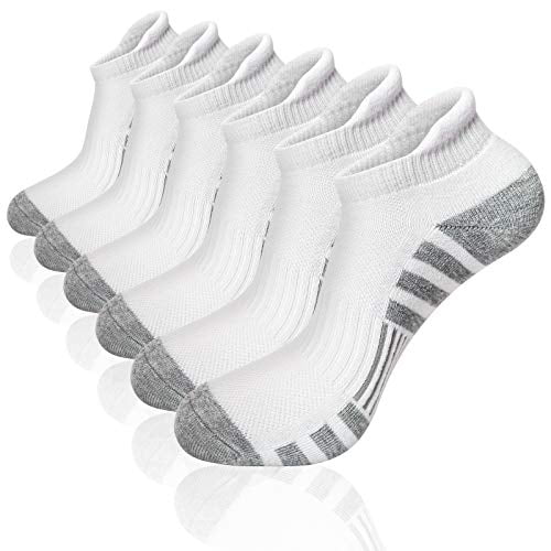 6 Pairs Airacker Ankle Athletic Running Socks Cushioned Breathable Low Cut Sports Tab Socks for Men and Women