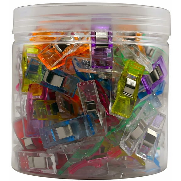 Sewing Clips Set of 100, Durable Fabric Clips for Quilting and Binding, Secure Hold for Multiple Layers, Crafting Accessories, Assorted Colors