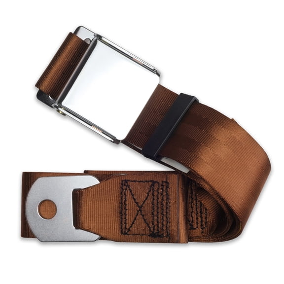 RetroBelt Brown Aviation Lap Belt 60" 2-Point Safety Seatbelt Classic
